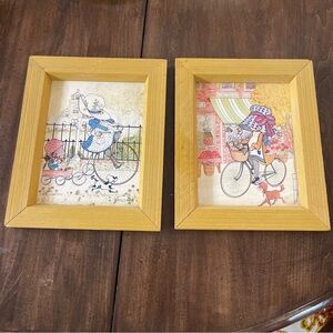 Vintage 1970s framed Holly Hobbie set of framed prints
